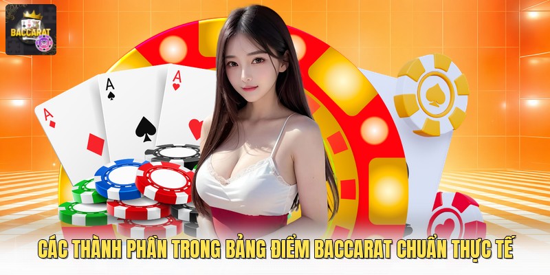 Các thành phần trong bảng điểm baccarat chuẩn thực tế